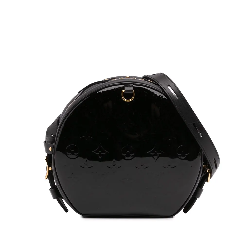 Louis Vuitton Monogram Vernis Boite Chapeau Souple MM Black Leather Good - Front View
