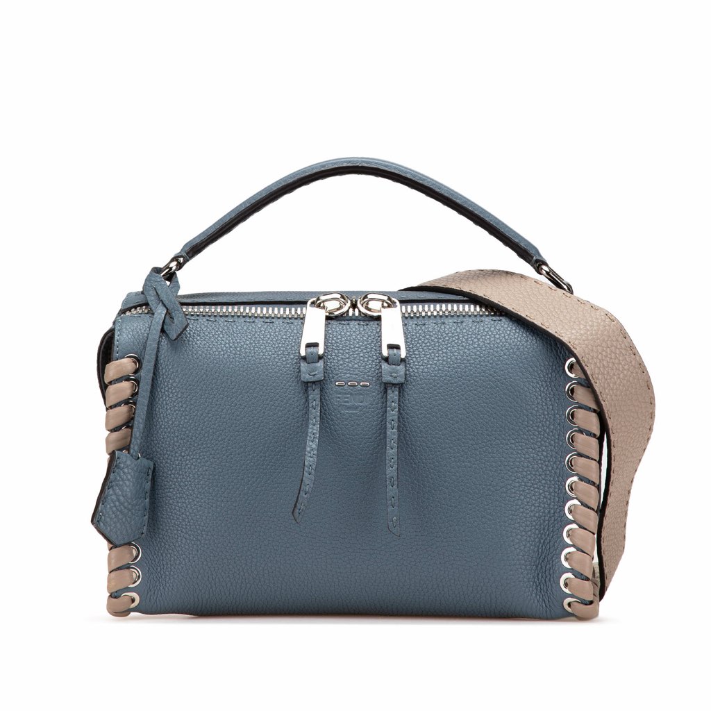 Fendi Leather Selleria Lei Whipstitch Satchel