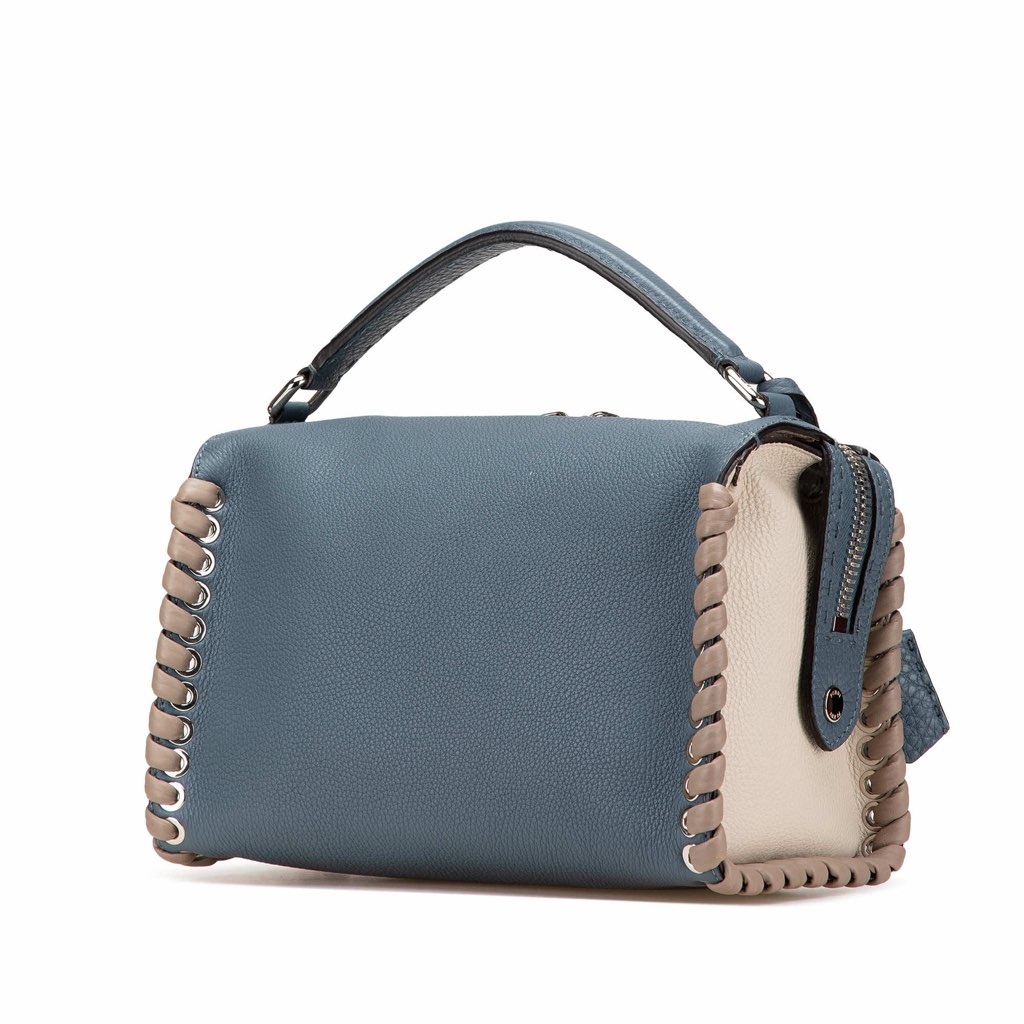 Fendi Leather Selleria Lei Whipstitch Satchel - Back view