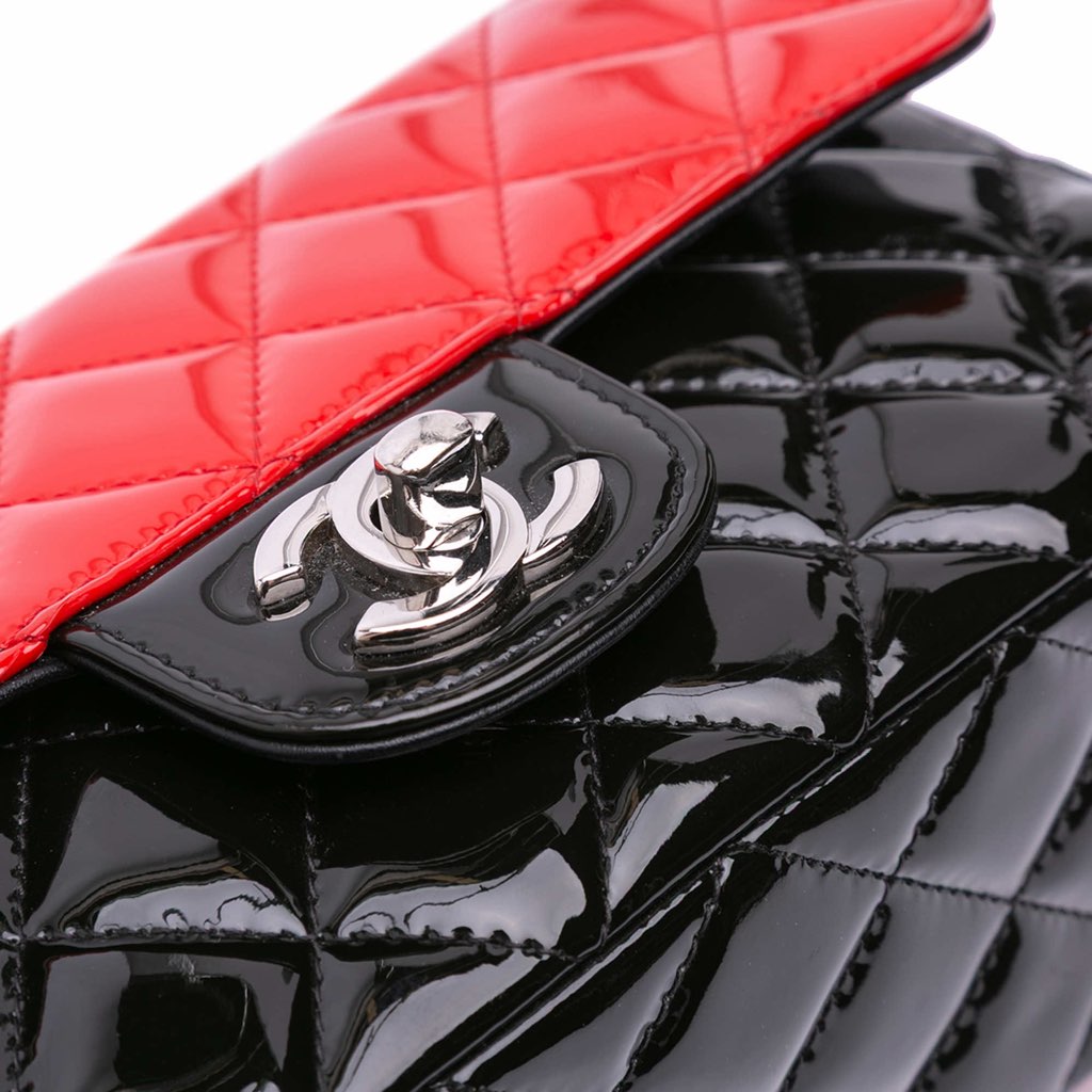 Chanel Mini Rectangular Classic Bicolor Patent Single Flap - Image 10