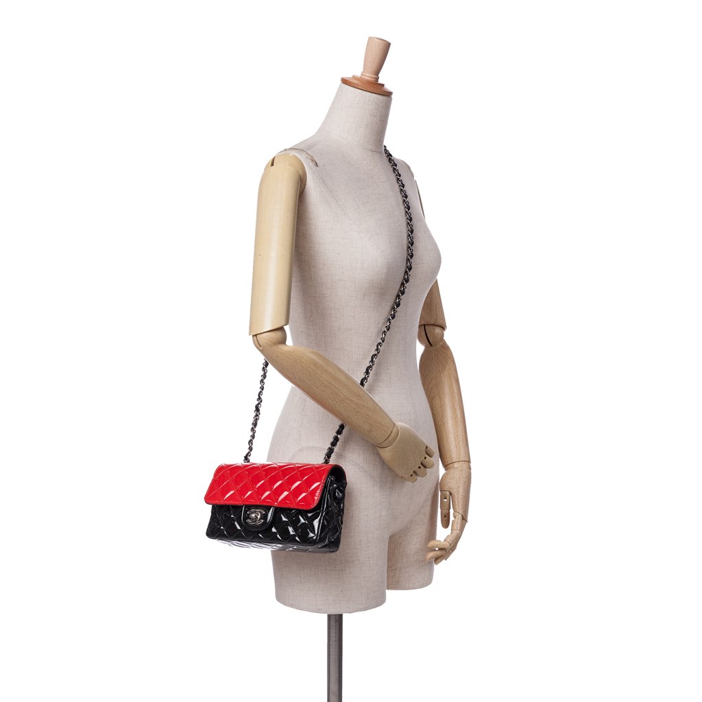 Chanel Mini Rectangular Classic Bicolor Patent Single Flap - Image 11
