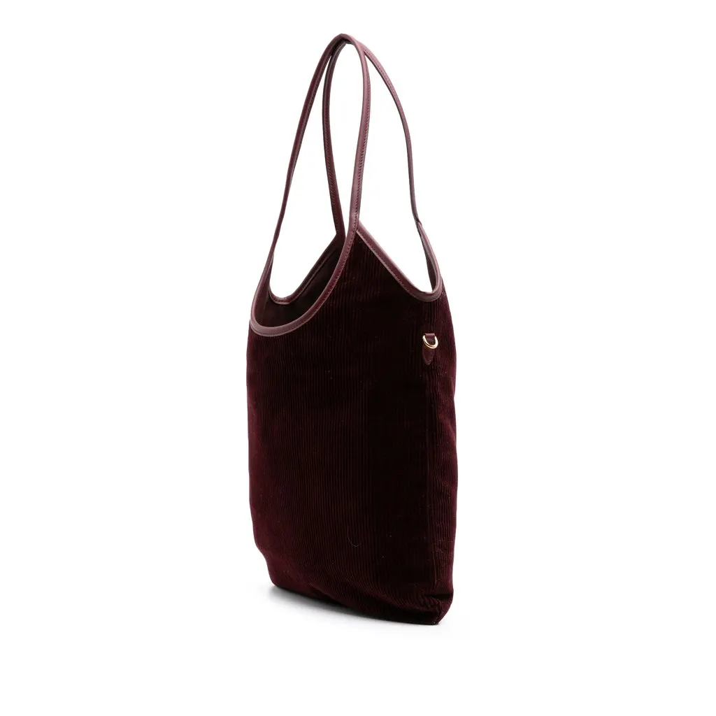 Miu Miu Corduroy Ivy Tote Red Velvet Good - Back View