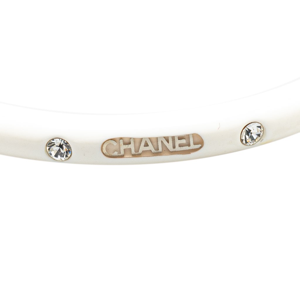 Chanel Resin Rhinestones CC Bangle - 4