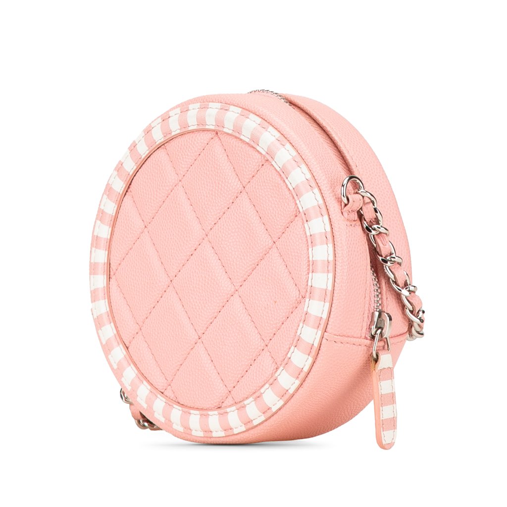 Chanel Caviar Striped CC Filigree Round Crossbody - 2
