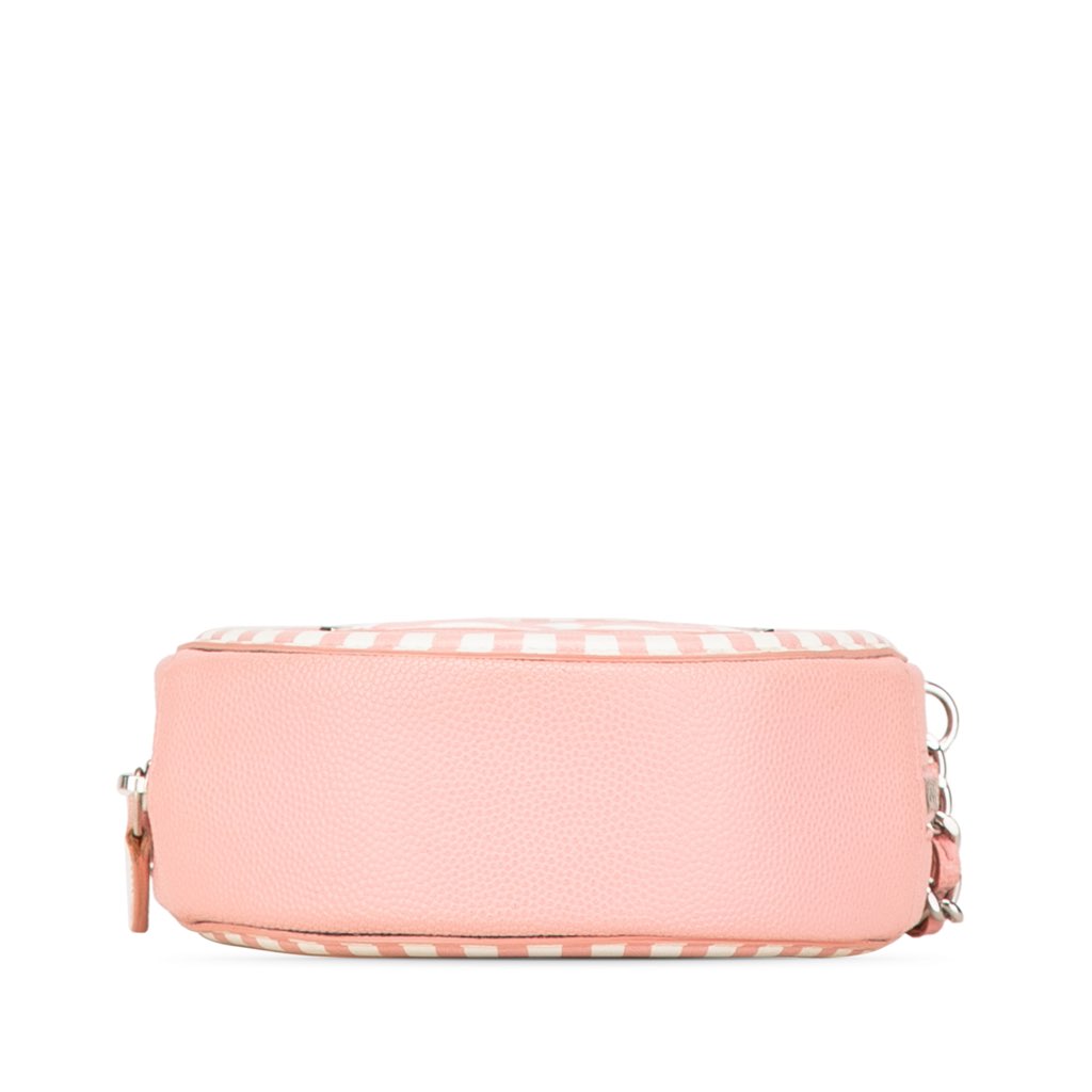 Chanel Caviar Striped CC Filigree Round Crossbody - 3