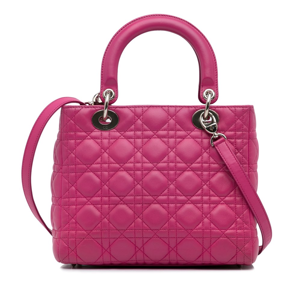 Dior Medium Lambskin Cannage Lady Dior - 3