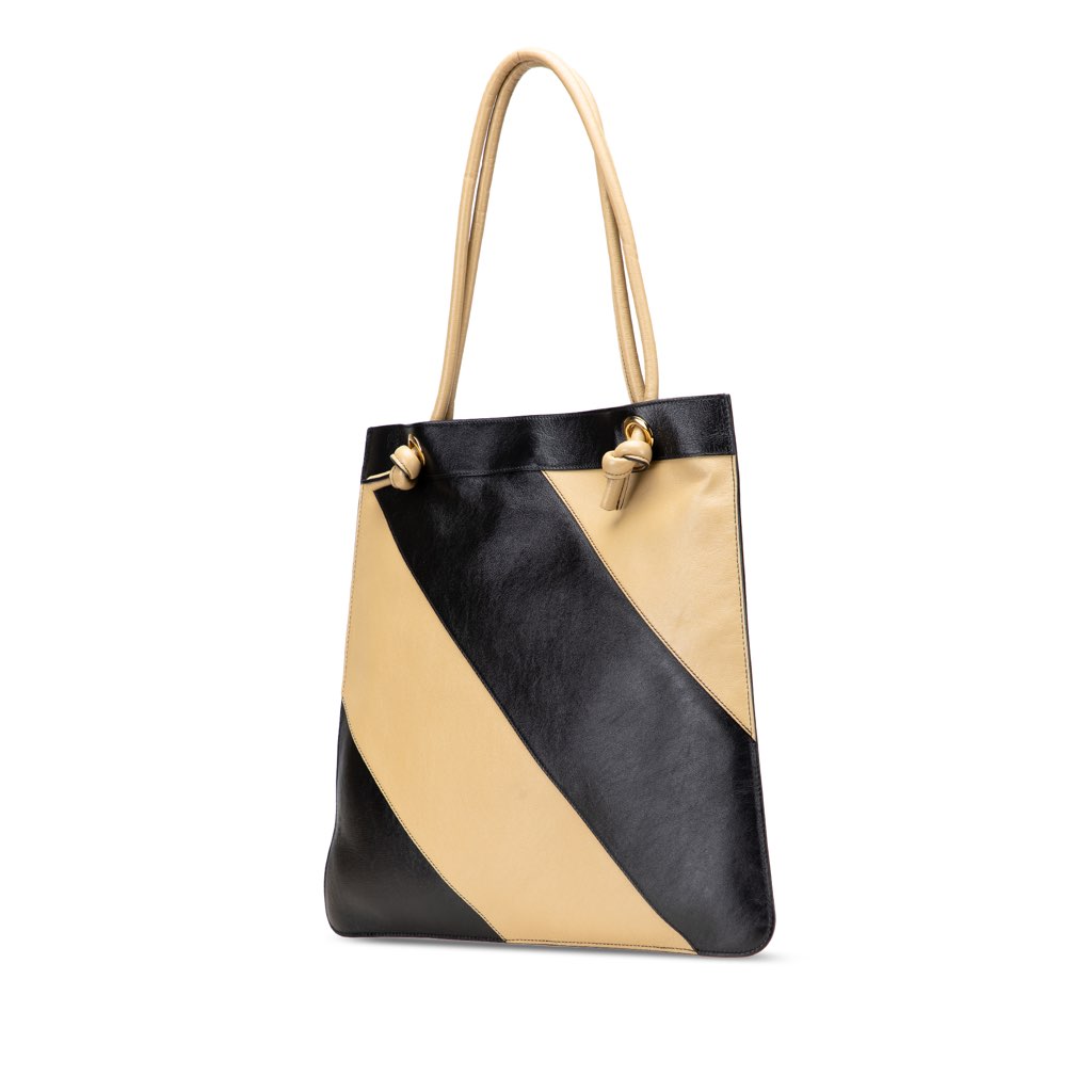 Gucci Smooth Calfskin Diagonal Striped Zumi Tote - Back view
