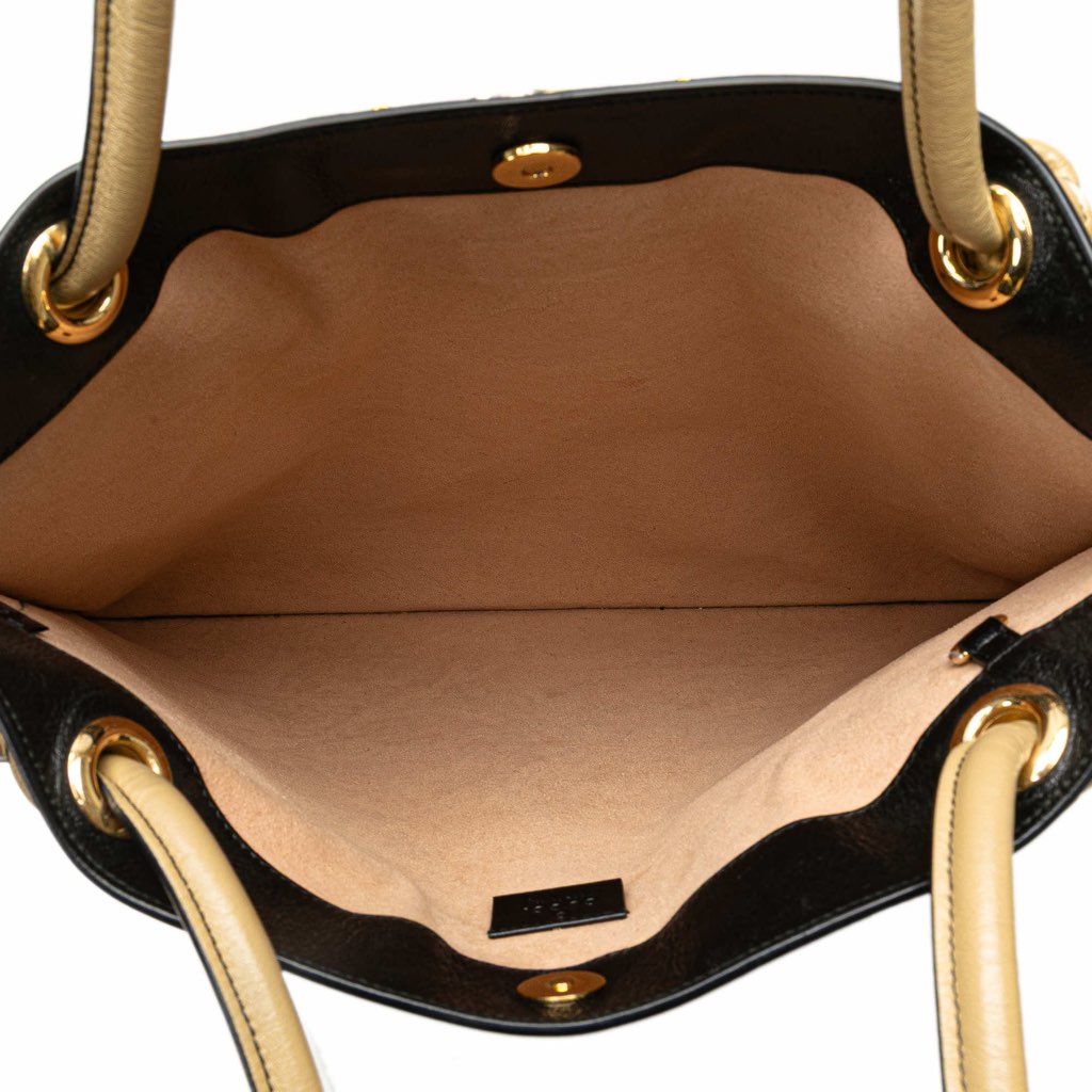 Gucci Smooth Calfskin Diagonal Striped Zumi Tote - 4