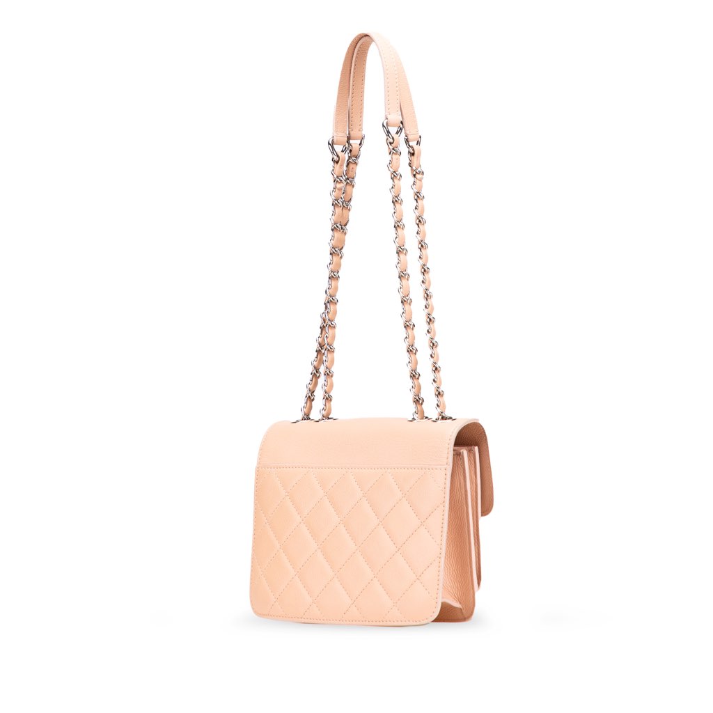 Chanel Mini Quilted Caviar CC Box Flap - Back view