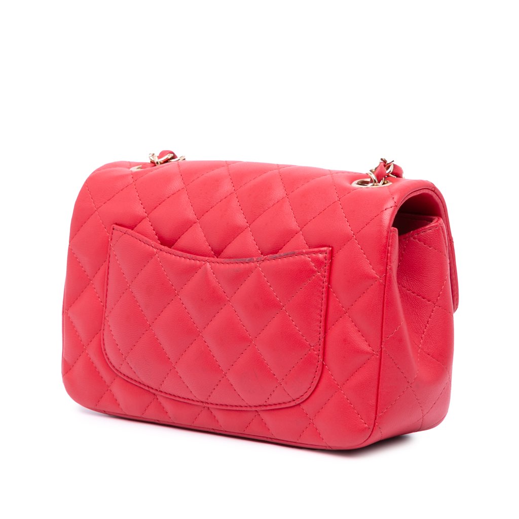 Chanel Mini Rectangular Classic Lambskin Single Flap - Back view