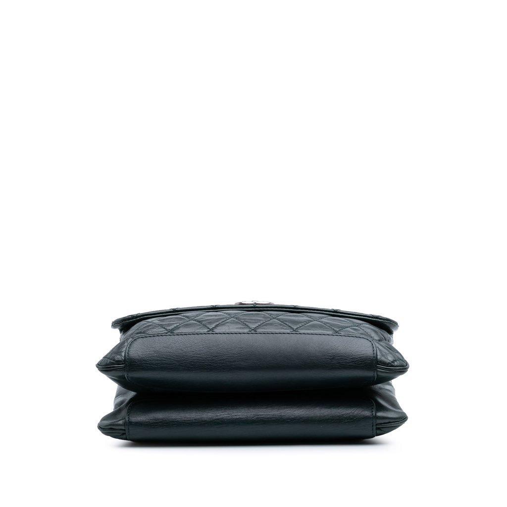 Chanel Quilted Aged Calfskin Logo Accordion Flap - 3