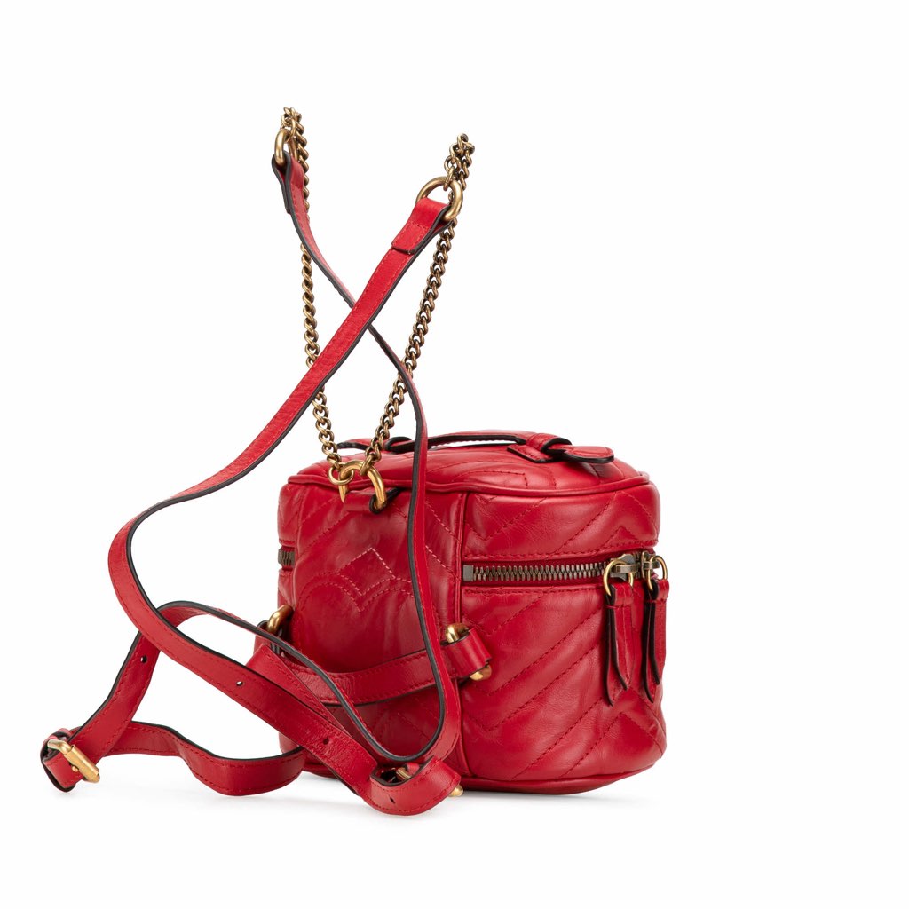 Gucci GG Marmont Round Matelasse Leather Backpack - 2