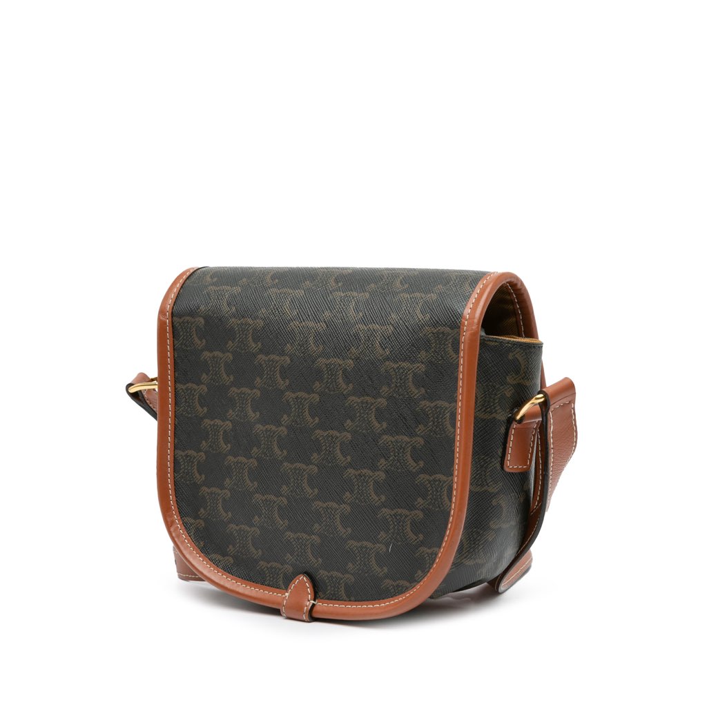 Celine Medium Triomphe Coated Canvas Folco Crossbody - 2