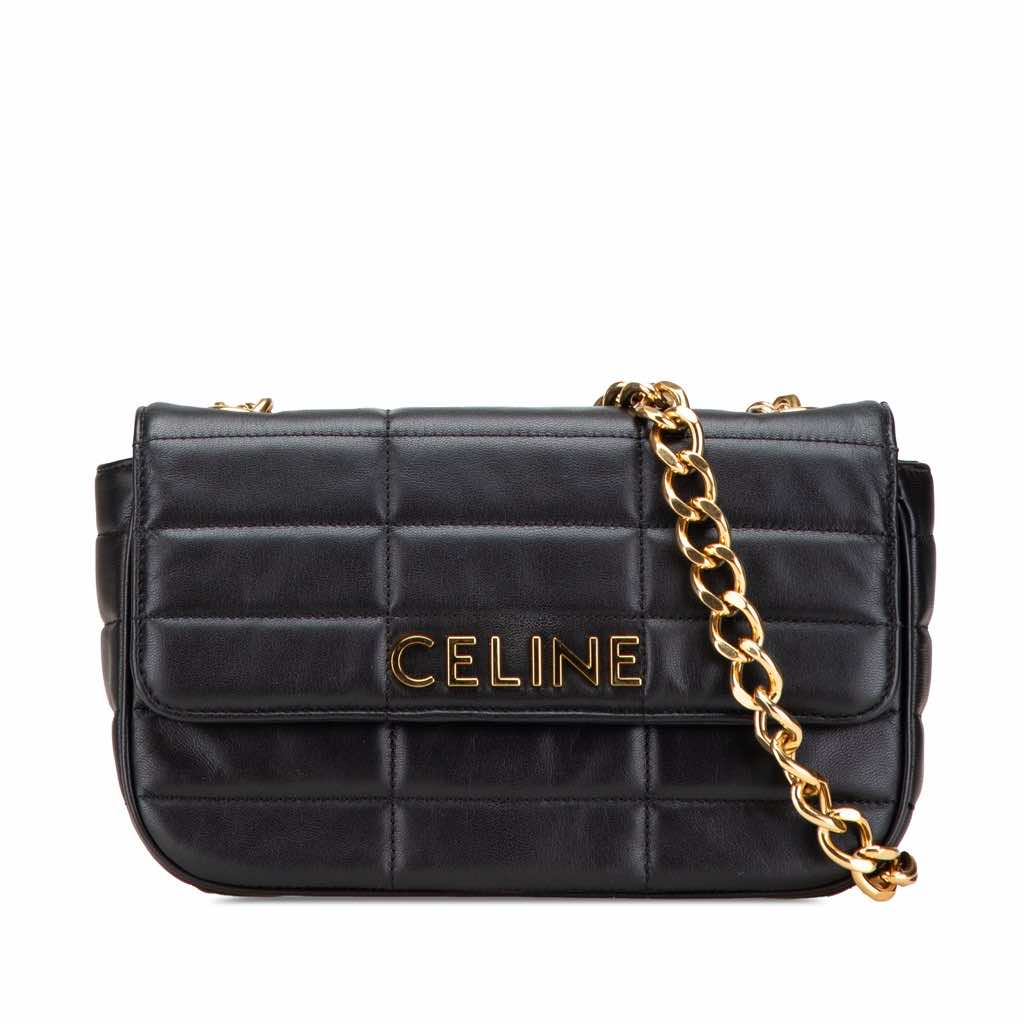 Celine Matelasse Goatskin Monochrome Chain Shoulder Bag