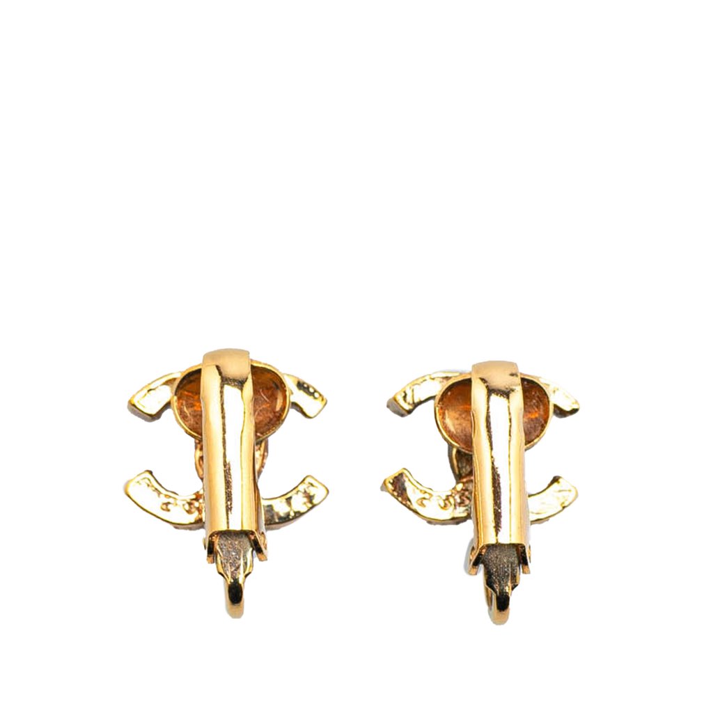 Chanel Gold Plated CC Clip On Earrings - 2