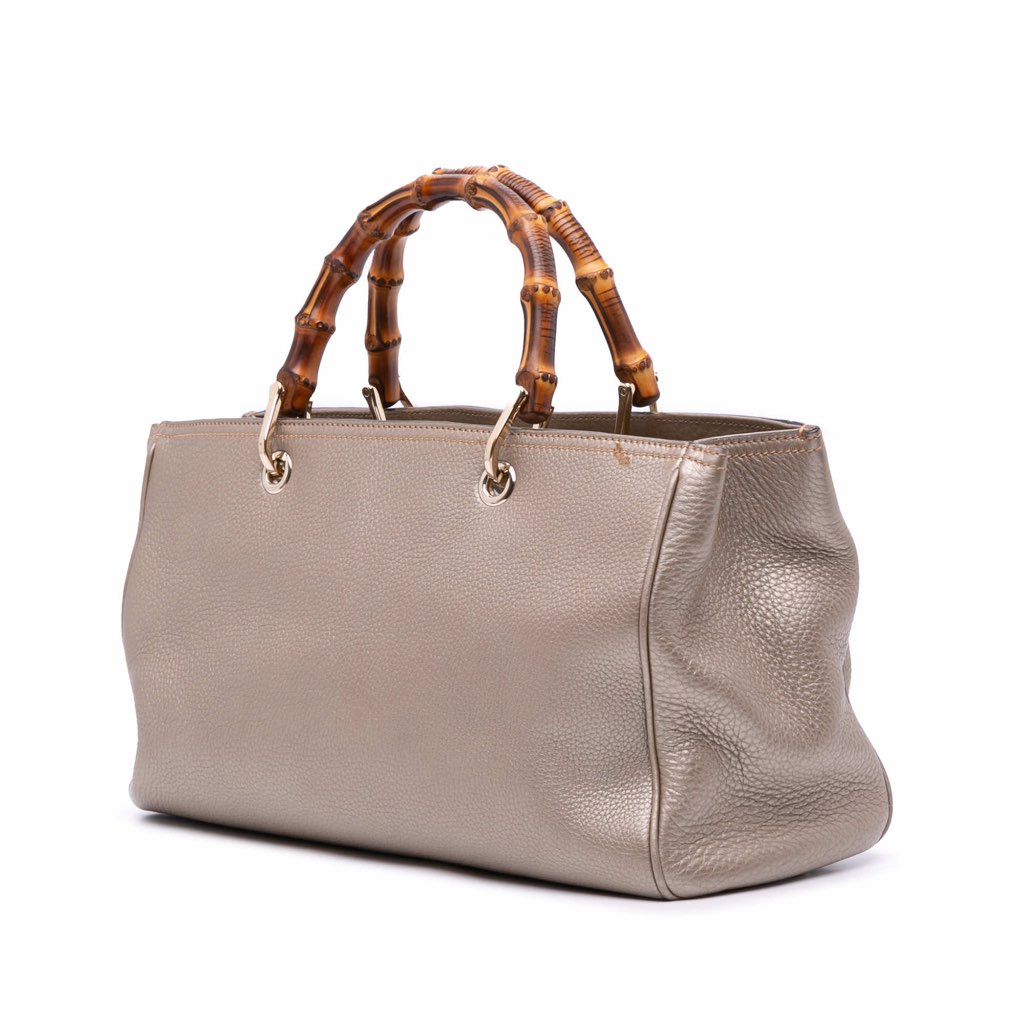 Gucci Medium Calfskin Bamboo Shopper Satchel - Back view