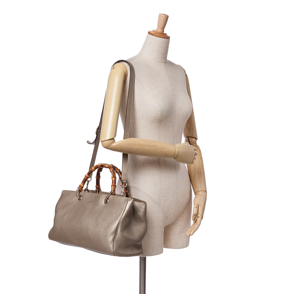 Gucci Medium Calfskin Bamboo Shopper Satchel - Image 19