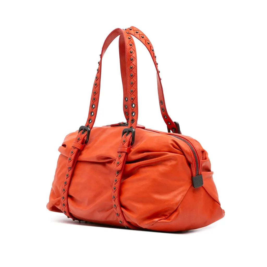 Bottega Veneta Soft Leather Duffle Bag Orange Leather Good - Back View