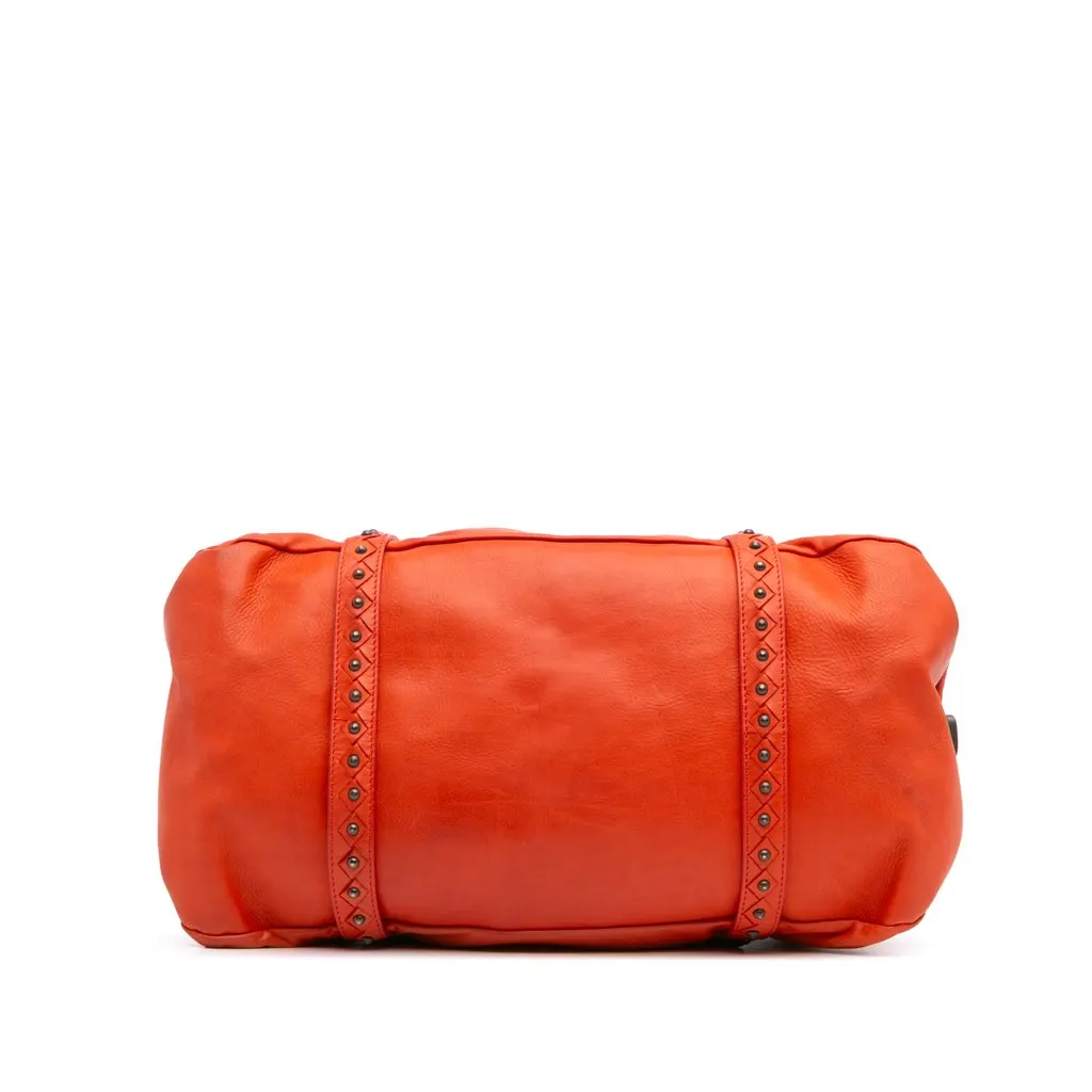 Bottega Veneta Soft Leather Duffle Bag Orange Leather Good - Inside View