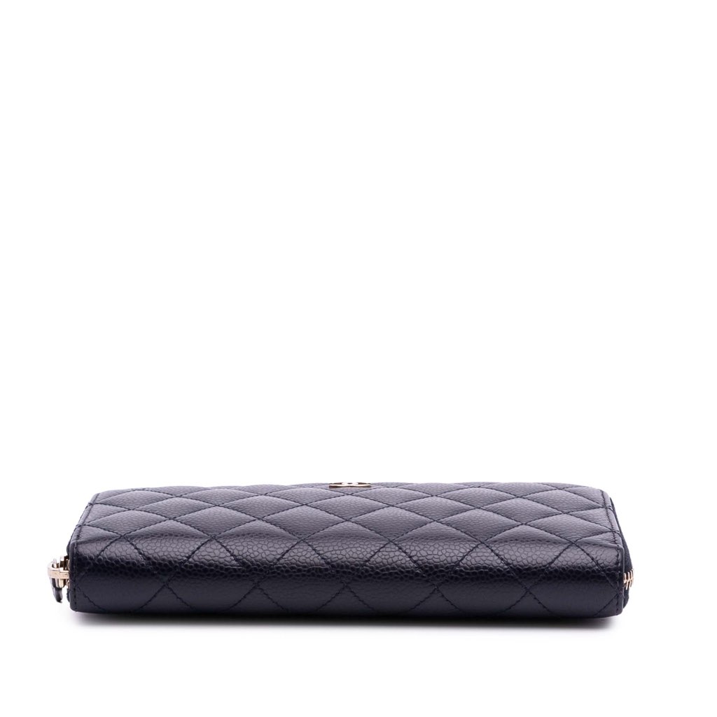 Chanel CC Quilted Caviar Zip Around Long Wallet - 3