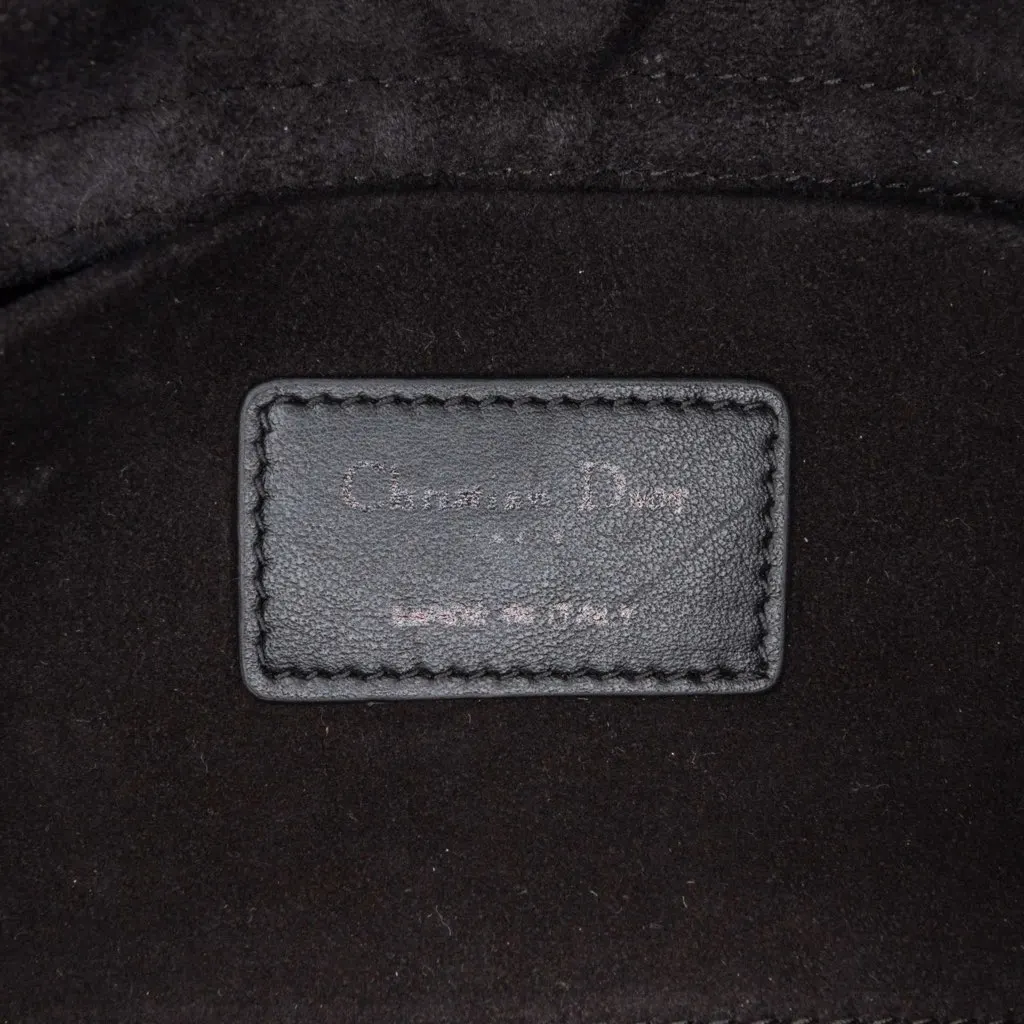 Dior Medium Canvas Macro Houndstooth Lady D Joy Black Canvas Good - Box View