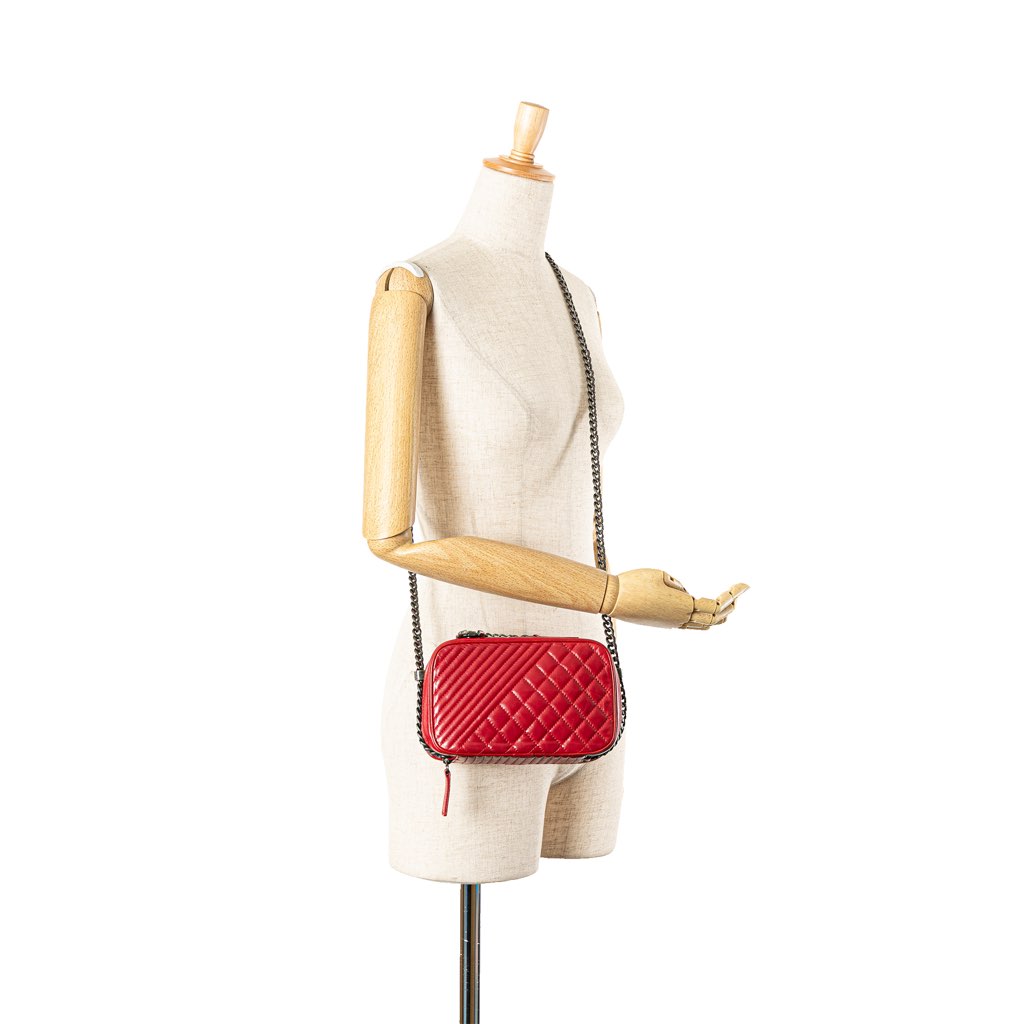 Chanel Small Quilted Glazed Calfskin Coco Boy Camera Bag - Image 16