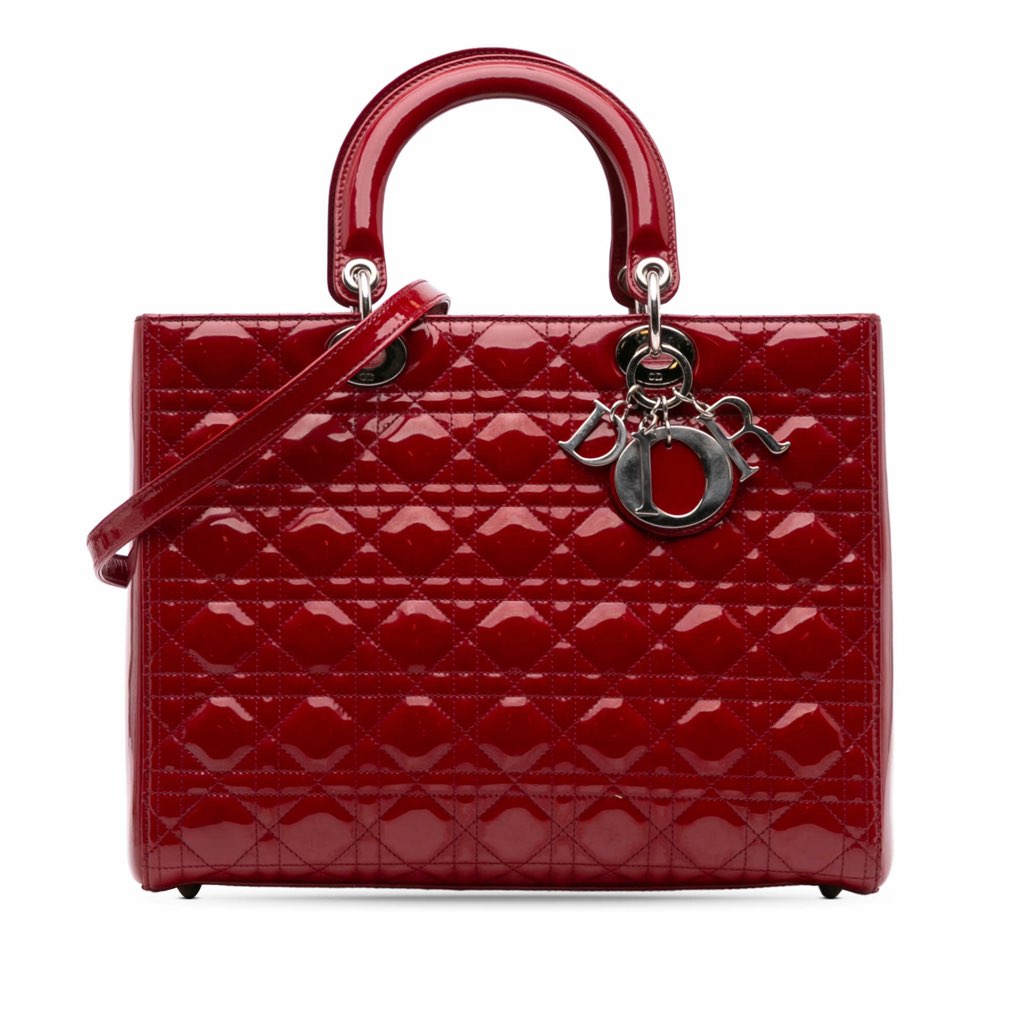 Dior Large Patent Cannage Lady Dior