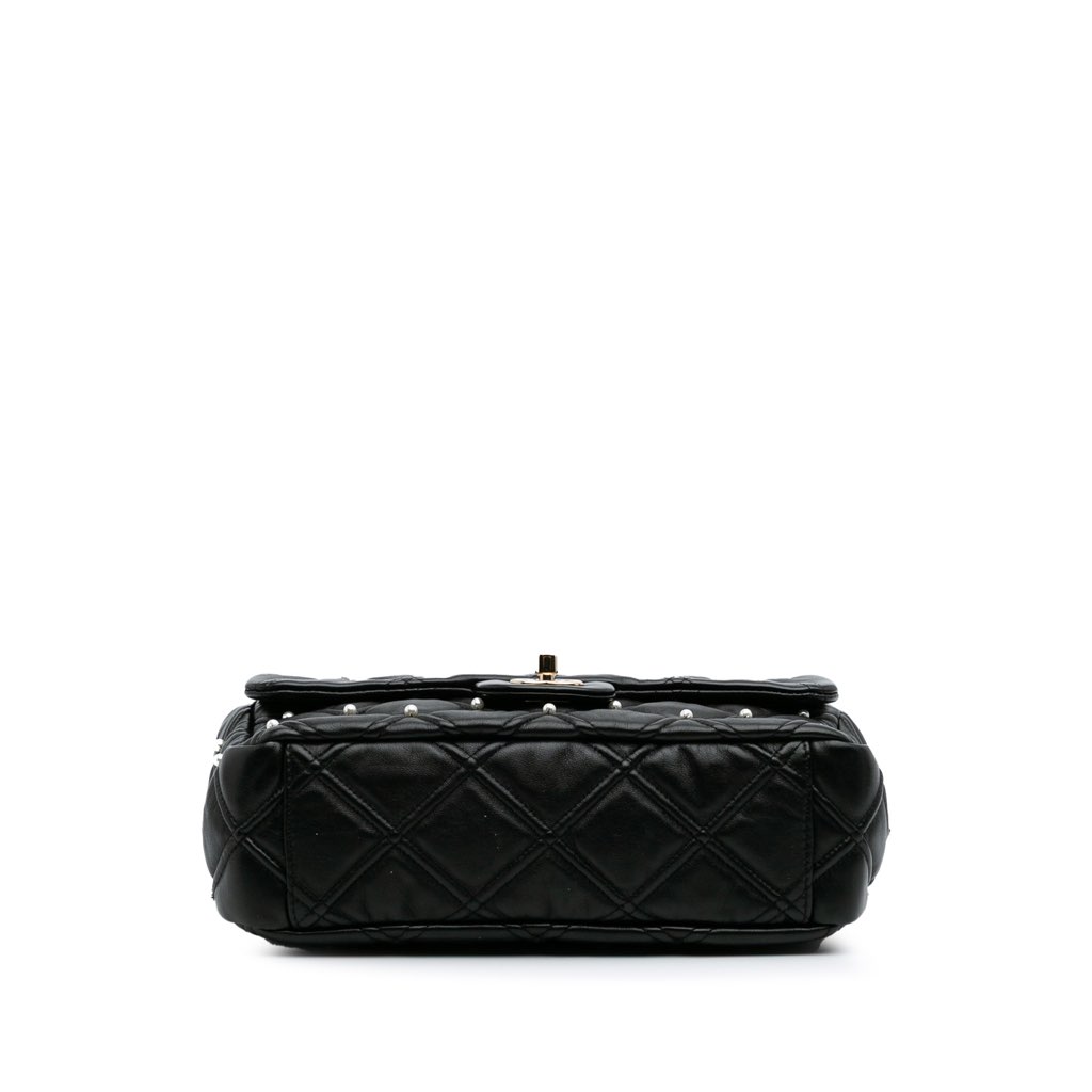 Chanel Medium Quilted Lambskin Pearl Studs Flap - 3