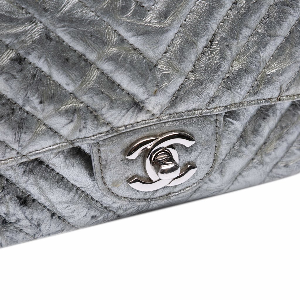 Chanel Mini Square Classic Chevron Metallic Crumpled Patent Single Flap - Image 10
