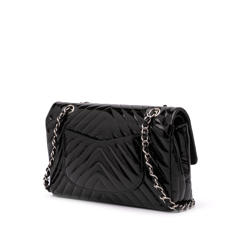 Chanel Medium Classic Chevron Patent Double Flap - 2