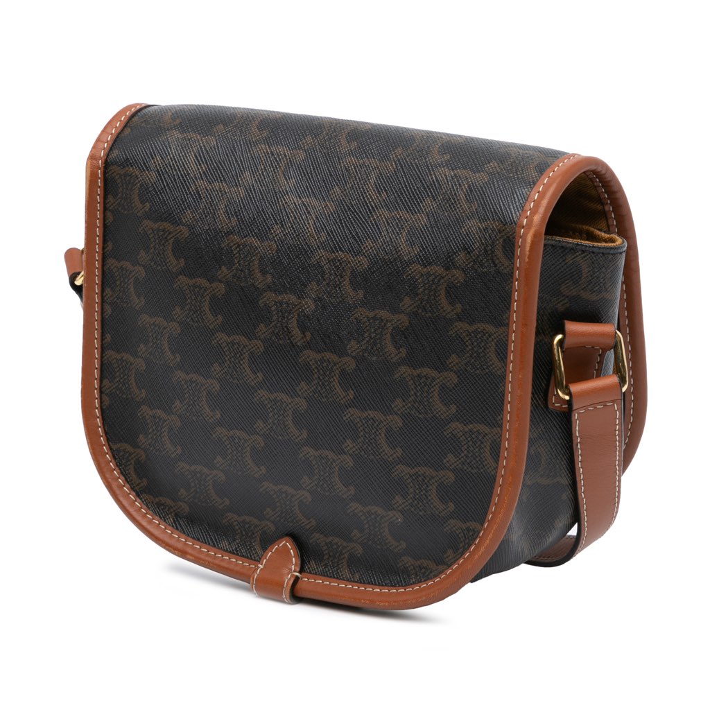 Celine Medium Triomphe Coated Canvas Folco Crossbody - 2