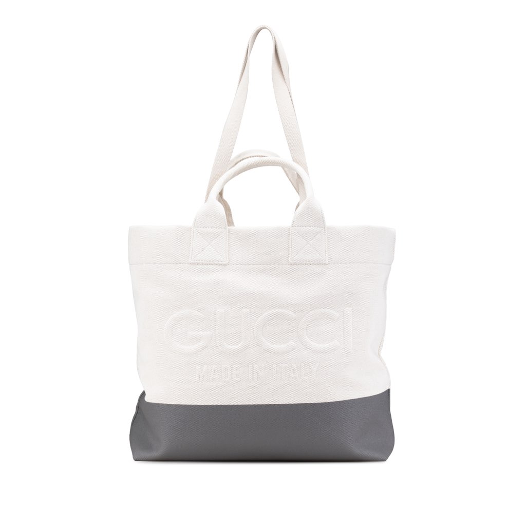 Gucci Canvas Embossed Logo Tote