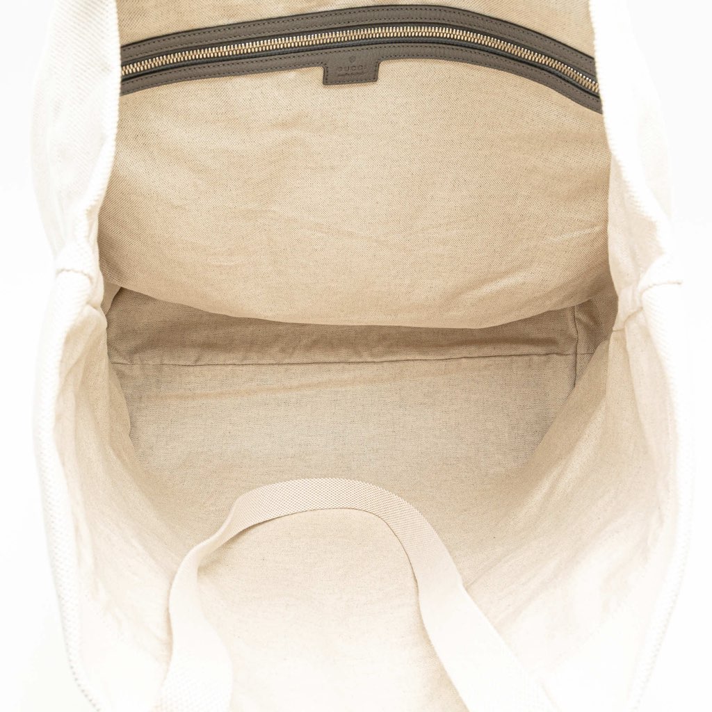 Gucci Canvas Embossed Logo Tote - 4
