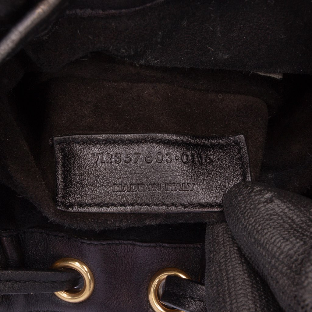 Saint Laurent Small Calfskin Emmanuelle Fringe Bucket Bag - 5