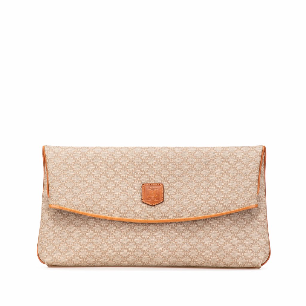 Celine Macadam Coated Canvas Clutch