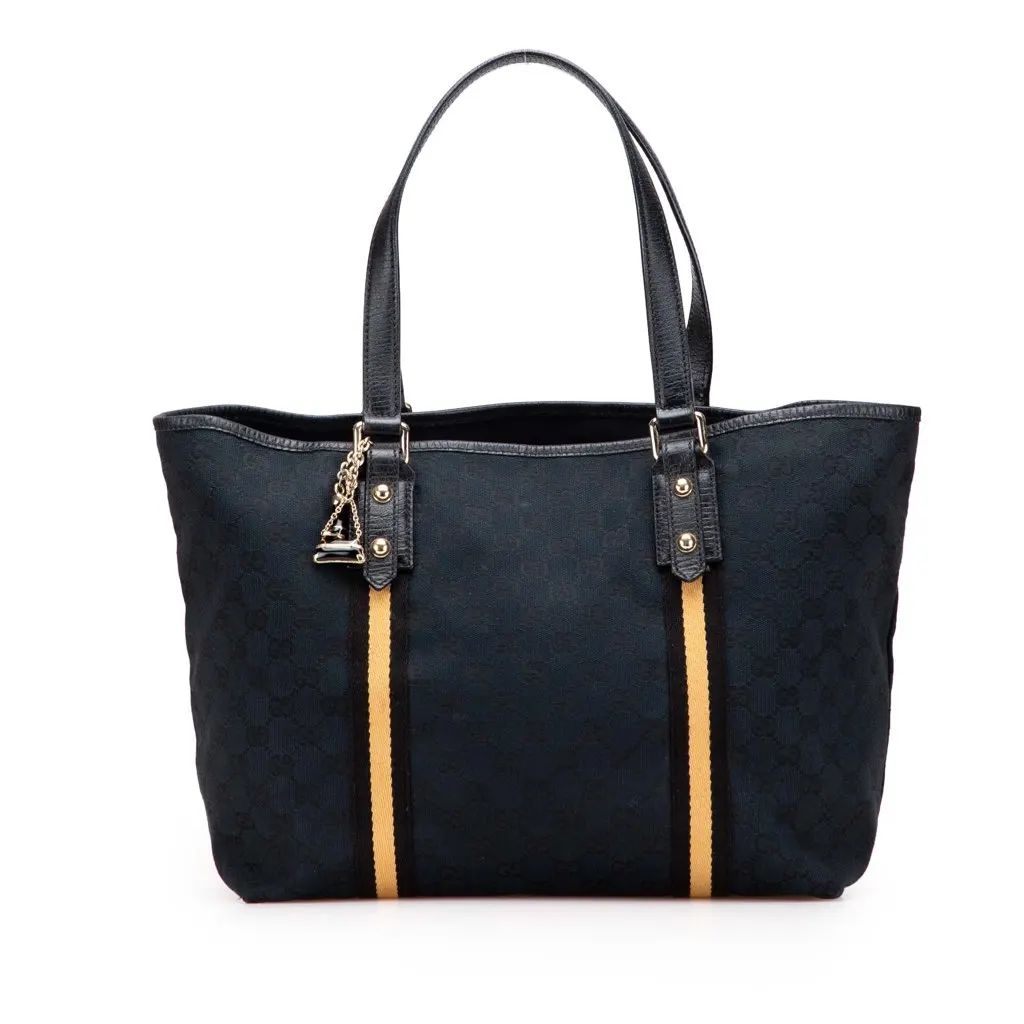 Gucci Large GG Canvas Jolicoeur Tote Black Canvas Very good - Front View