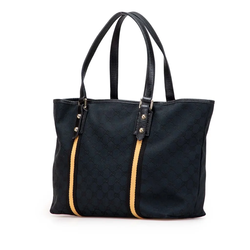 Gucci Large GG Canvas Jolicoeur Tote Black Canvas Very good - Back View