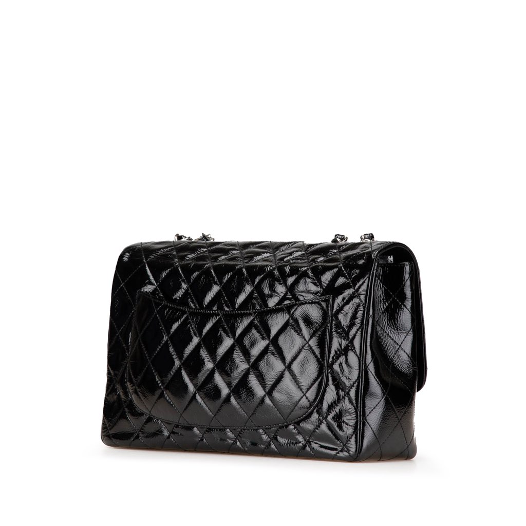 Chanel Jumbo Classic Crinkled Patent Single Flap - 2