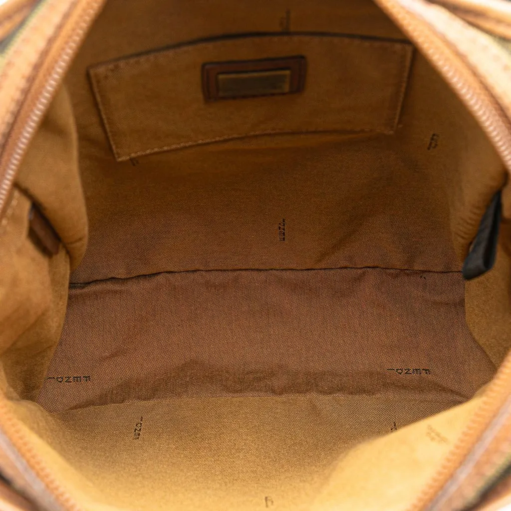 Fendi Zucca Canvas Crossbody Brown Canvas Good - Model View