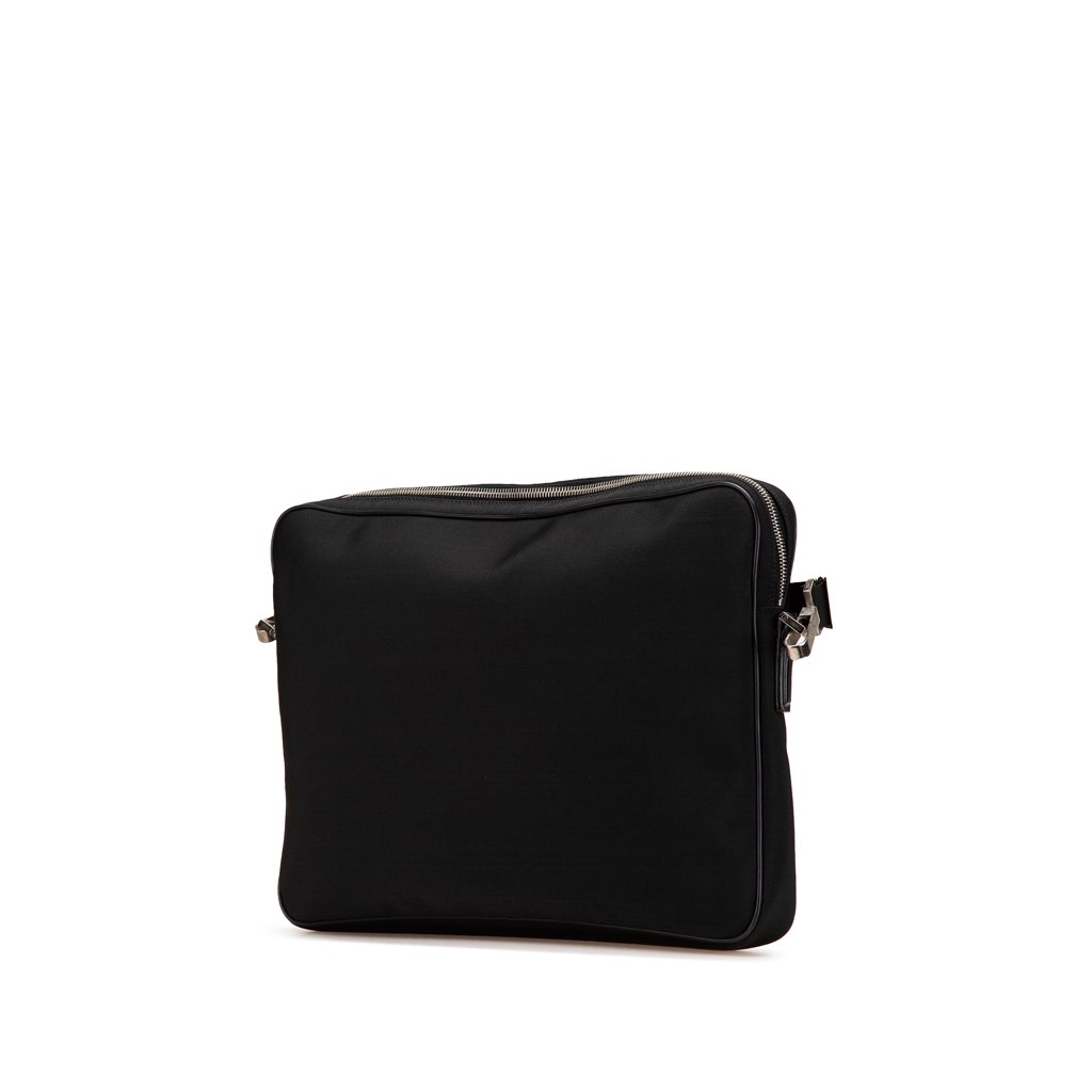 Gucci Leather Trimmed Nylon Laptop Bag - Back view