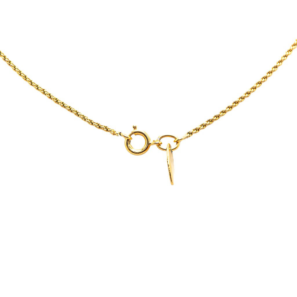 Chanel Gold Plated Rhinestone Pendant Necklace - Image 6