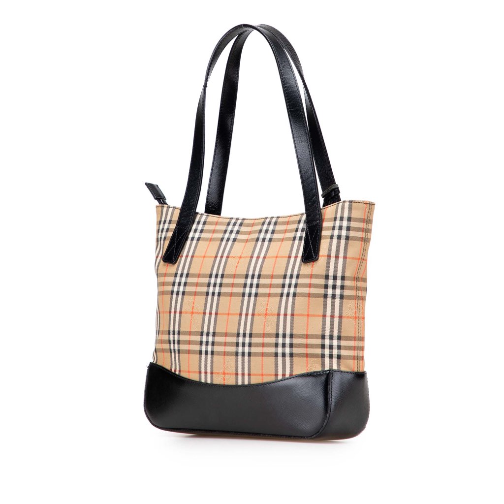 Burberry Haymarket Check Canvas Shoulder Bag - Back view