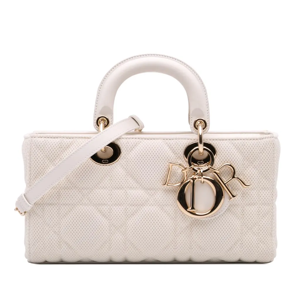 Dior Medium Technical Fabric Macrocannage Lady D Joy White Good - Front View