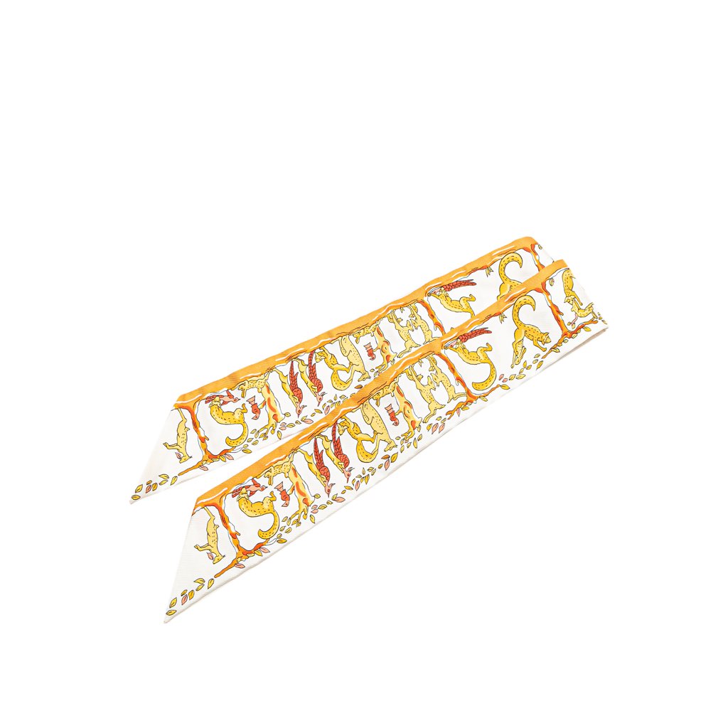 Hermès Alphabet Twilly Silk Scarf