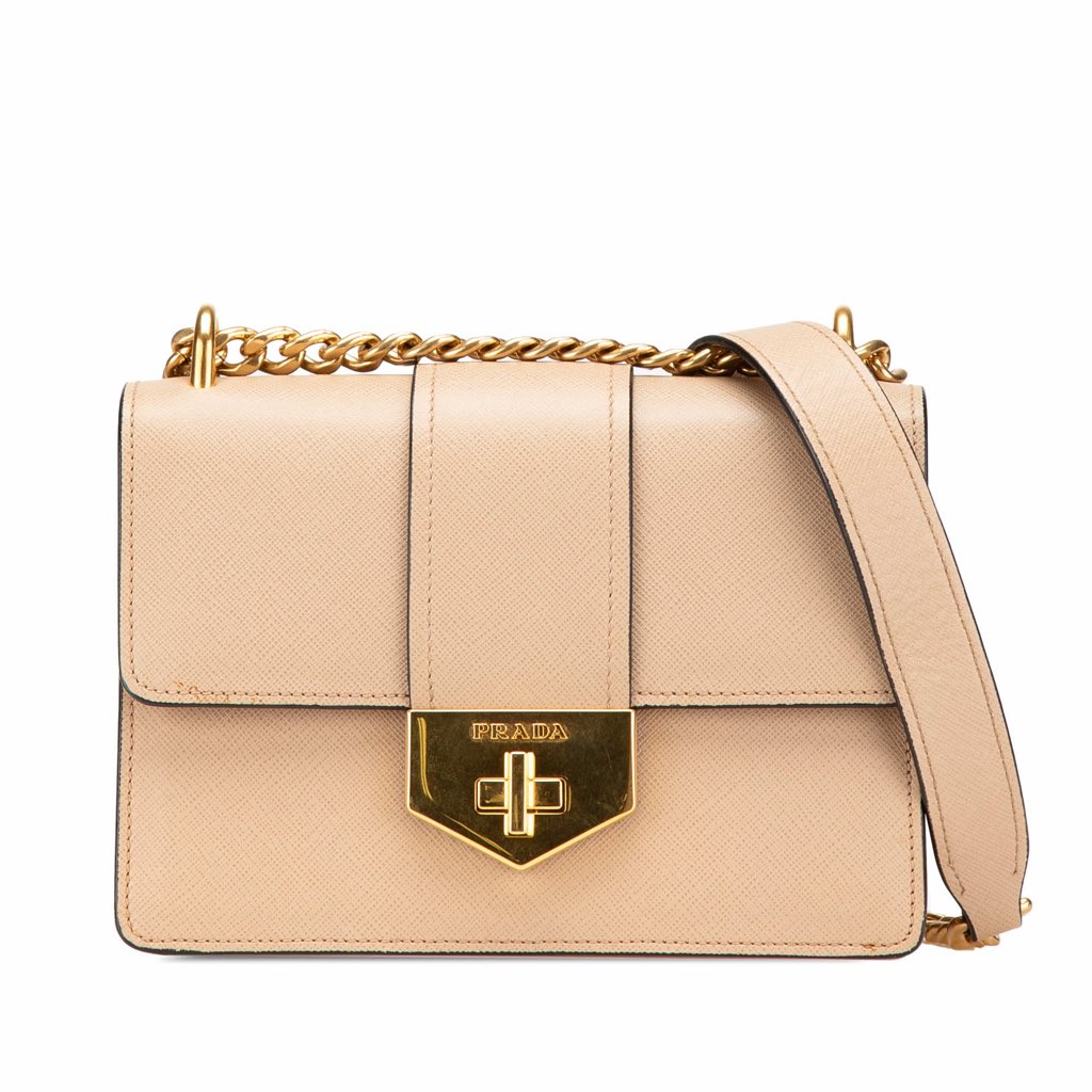 Prada Saffiano Turn Lock Crossbody