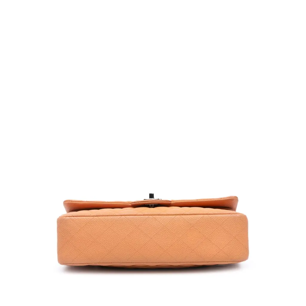 Chanel Medium Classic Caviar Double Flap Orange Leather Very good - Inside View