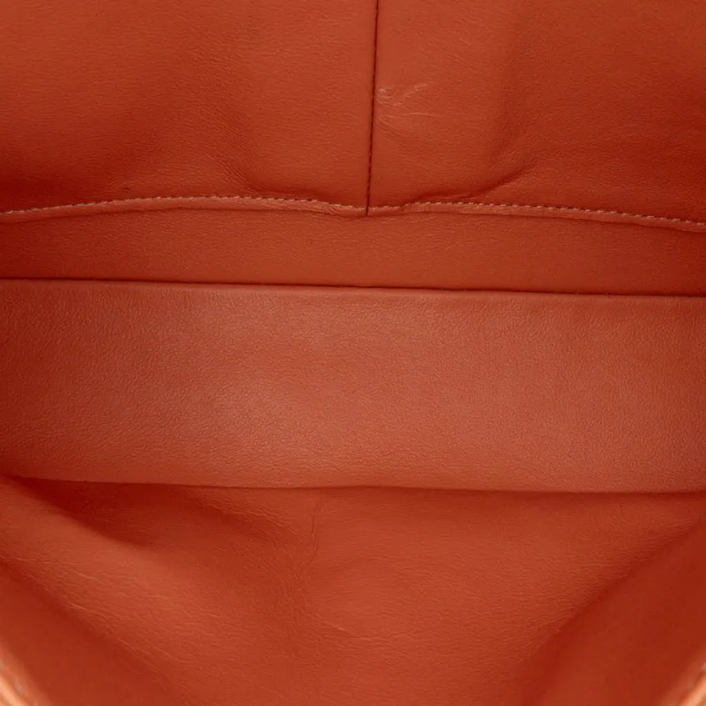Chanel Medium Classic Caviar Double Flap Orange Leather Very good - Model View