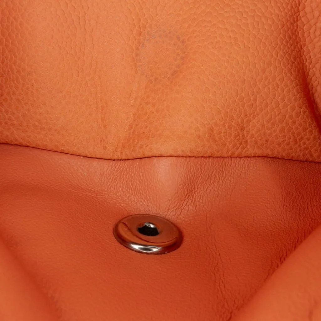 Chanel Medium Classic Caviar Double Flap Orange Leather Very good - Box View
