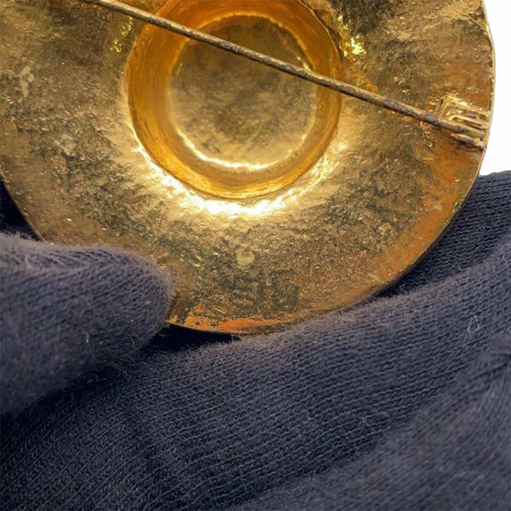 Chanel Gold Plated Straw Hat Brooch - 5