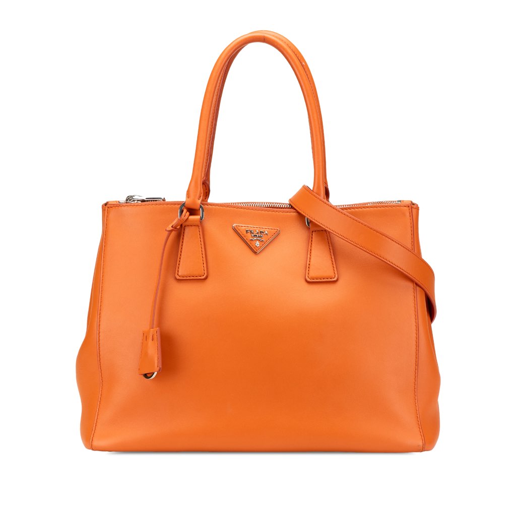 Prada Medium Soft Calf Galleria Double Zip Tote